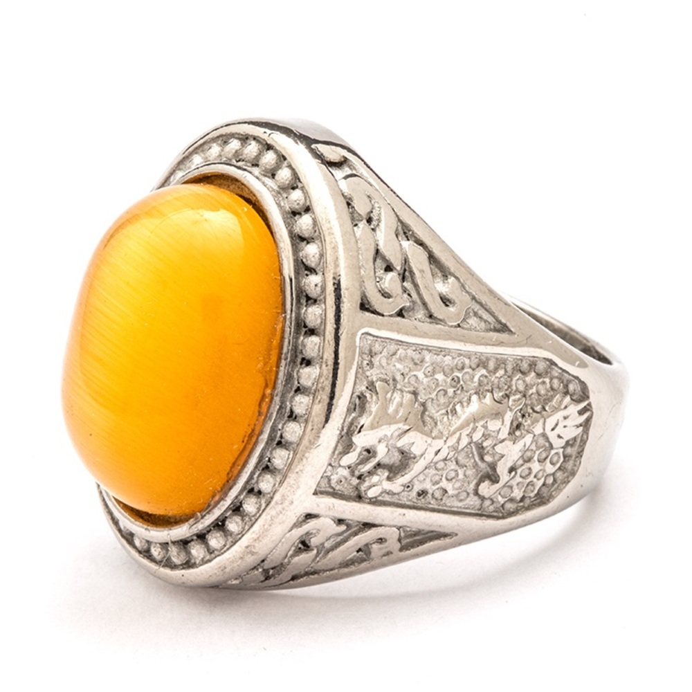 Silver & Topaz Stainless Steel Statement Rings - Picture 3 of 3